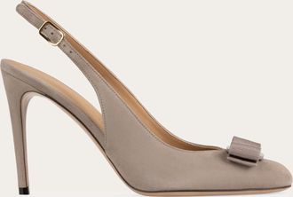 Ferragamo Women Vara bow slingback Grey Size 10.5