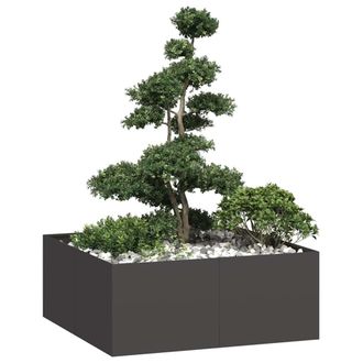 Berkfield Home Planter Black 100x100x40 cm Steel | Size: 100 x 100 x 40 cm