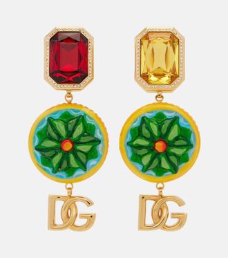 Dolce & Gabbana Pendientes de clip adornados con DG