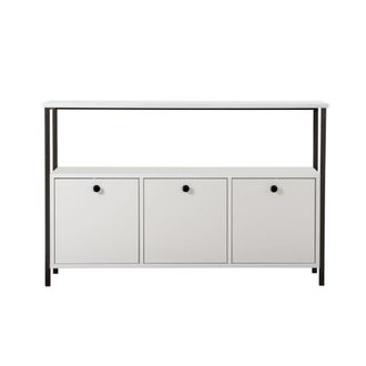 Calicosy Aparador 3 puertas L120 cm - Blanco y negro