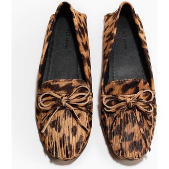 H&M Fringed Loafers in Beige/faux Leopard at Nordstrom, Size 11