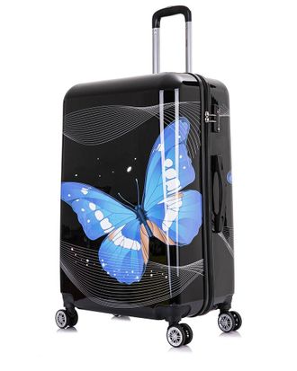 InUSA Inusa Black Butterfly Prints Hardside Luggage 28In