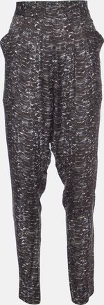 Joseph Grey Water Reptile Print Silk Trousers
