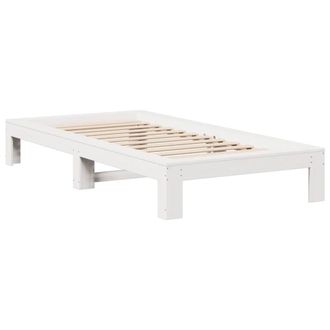 Berkfield Home Durable Bed Frame Frame White 75x190 cm Small Single Solid Wood Pine
