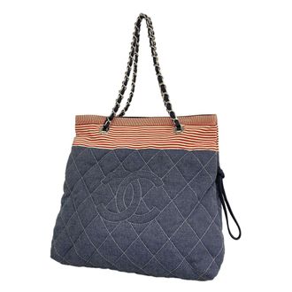 Chanel Navy Canvas Tote Bag (Pre-Owned)