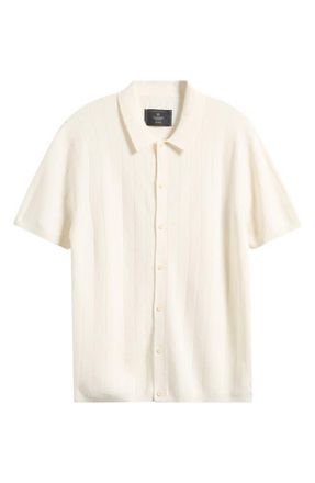 Reigning Champ Piazza Rib Cotton & Linen Full Button Cardigan in Ivory at Nordstrom, Size Xx-Large