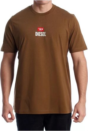 Diesel Crew T-Shirt - Heren - T-shirts - Bruin - M - Katoen - Tops