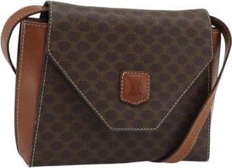 Celine Pre-owned Vintage Macadam Canvas Shoulder Bag - unisex - Celine Vintage - Vintage Shoulder Bags - Brown - ONE SIZE - Pre-owned