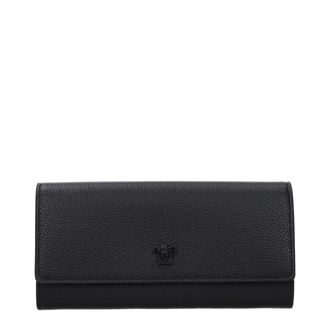 Versace Black Leather Womens Wallet