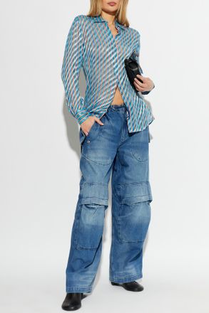 Alexander Wang Wide-leg Jeans, Womens, Blue