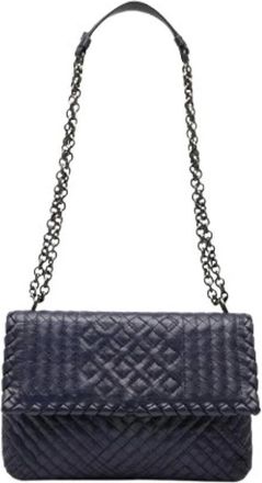 Bottega Veneta Pre-owned Cross Body Bags, female, Blue, Size: ONE SIZE Pre-owned Olimpia Shoulder Bag
