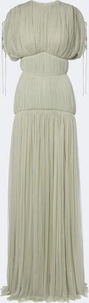 De La Vali Nymera pleated tulle corset gown