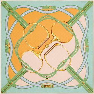 Gucci Printed Silk Jacquard Carr&eacute;, Green, Silk