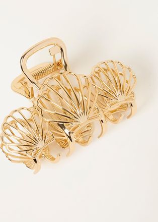 Fat Face FatFace Gold Tone Metal Shell Claw Clip