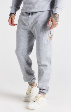 Siksilk Pantal&oacute;n de pista de ajuste de vell&oacute;n gris S