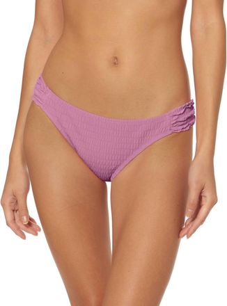 Jessica Simpson Smocked Hipster Bikini Bottoms In Rose Dust