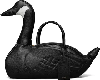 Thom Browne Goose Bag In Pebble Grain Leather