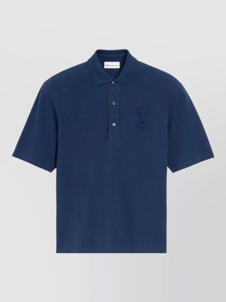 Ami boxy fit cotton polo shirt
