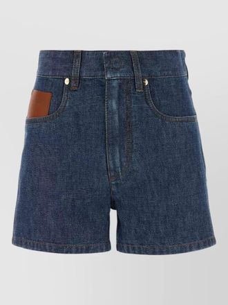 Fendi denim shorts belt loops back and front pockets