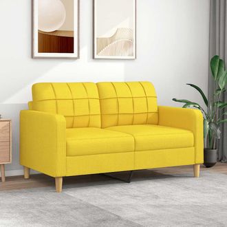 vidaXL Sof&aacute; De 2 Plazas De Tela Amarillo Claro 140 Cm Vidaxl