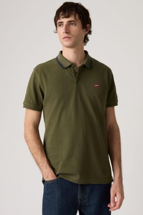 Levi's Housemark Polo Shirt - Hombre - 2XL - Verde / Wood Tipping Stripe Olive Night