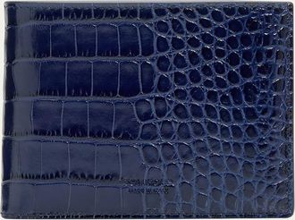 Tom Ford Mens Exotic Line Croc-Effect Bifold Wallet