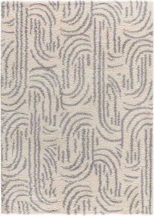 Atticgo Alfombra de pelo largo escandinava gris/beige 160x230 cm