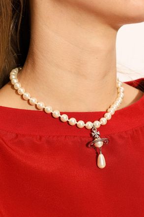 Vivienne Westwood Chocker With Charm, Womens, White