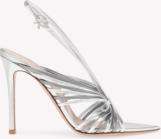 Gianvito Rossi Muse Sandal in Metallic Silver Leather at Nordstrom, Size 41.5