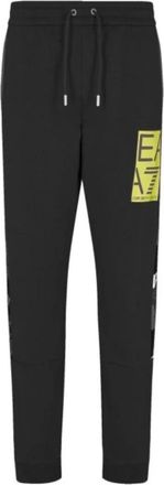 Emporio Armani Zwarte herensweatpants met voorlogo - Heren - Sweatpants - Zwart - S - Katoen - Broeken