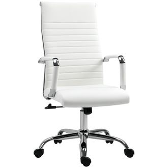 OEM Silla De Despacho Silla Escritorio Giratoria Basculante Con Altura Ajustable Reposabrazos 54x62x104-114 Cm Blanco