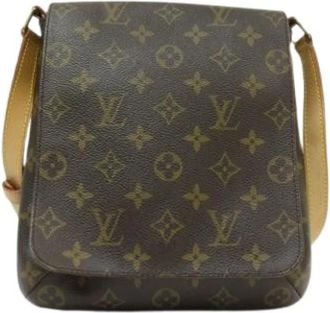 Louis Vuitton Pre-owned Canvas Cross Body Tas - Dames - Vintage Schoudertas - Bruin - ONE Size - Vintage