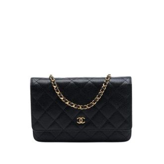 Chanel Pre-owned Wallet on Chain - Dames - Pre-owned - Zwart - Maat: ONE Size Leer