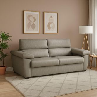 Dmora Sof&aacute; Fijo 3 Plazas Giffone, Desenfundable, Lavable Made In Italy, Reposabrazos, 225x95 Cm Gris Tortora