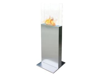 Purline Chimenea De Etanol De Torre En Acero Y Cristal Templado