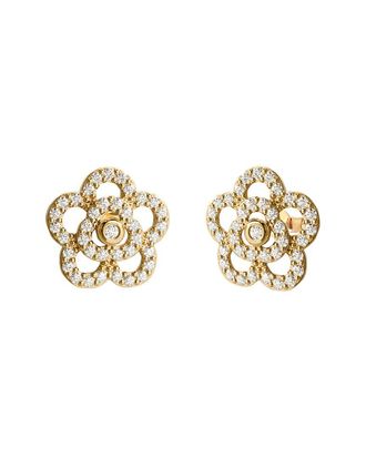 Gabi Rielle 14K Over Silver Cz Rose Earrings