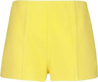 Prada Gele Katoenen Sportieve Shorts - Dames - Bermuda - Geel - M - Katoen - Korte Broeken
