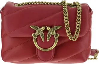 Pinko Pinko, Tassen, Dames, Rood, ONE Size, Leer, Love Baby Puff Shoulder Bag