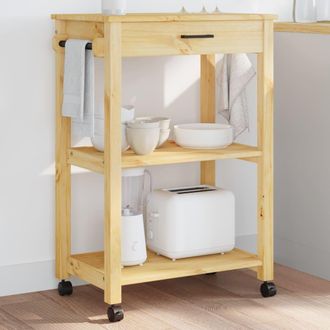vidaXL Carrito De Cocina Monza Madera Maciza De Pino 60x40x90 Cm Vidaxl