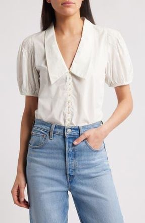 The Great. The Fairway Cotton Button-Up Shirt in White at Nordstrom Rack, Size 2 (Fits Like 8-10 Us)