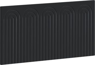 vidaXL Cabecero Montada En La Pared Alkmaar Negro Madera De Ingenier&iacute;a Vidaxl