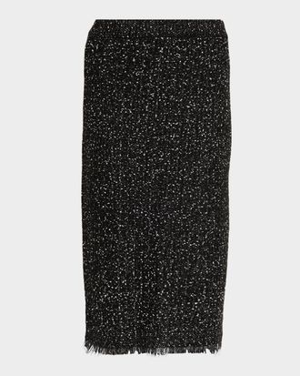 Kobi Halperin Juliette Metallic Tweed Knit Midi Skirt