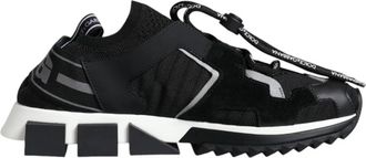 Dolce & Gabbana Zwarte Mesh Trekking Sneakers met Geribbelde Zool - Dames - Sneakers - Zwart - 43 EU - Katoen - Schoenen
