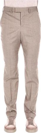 Pantaloni Torino Pantalon van Super 110s Comfort Master fit wollen flanel - Heren - Chinos - Beige - S - Wol - Broeken
