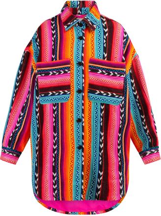 Mymo Overhemd jasje Dames Veelkleurig neonroze