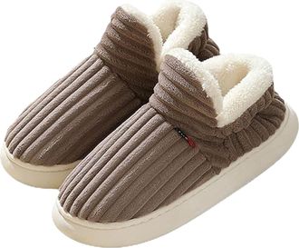 Generic Slipper Booties for Women Men, Slipper Winter Fuzzy Warm Thick-Soled House Cloud Slides, with Anti-Slip Sole (Coffee,10-11)