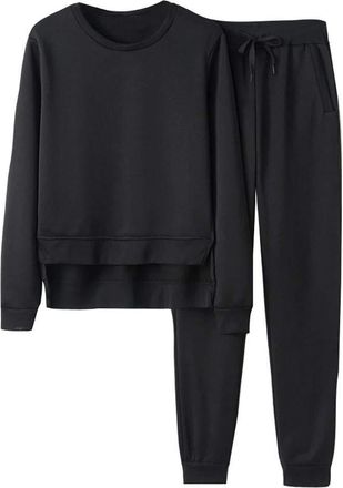 Generic HOOUDO Womens Lounge Wear Sets Summer 2 Piece Outfits Casual Crewneck Short Sleeve Tracksuit Set Adults Co Ords Sets Plus Size Activewear Comfy Sweats