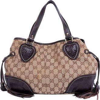 Gucci Beige & Dark Brown Monogrammed Canvas Tribeca Tote (Authentic Pre-Loved)