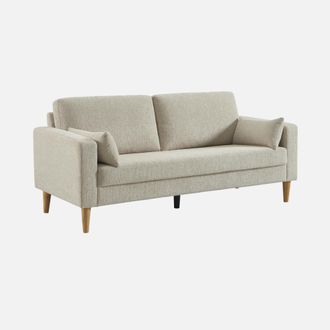 Sweeek Sof&aacute; De Madera De Hevea Y Tela Chenilla, 3 Plazas