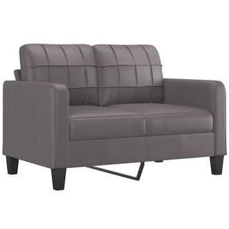 vidaXL Sof&aacute; De 2 Plazas De Cuero Sint&eacute;tico Gris 120 Cm Vidaxl